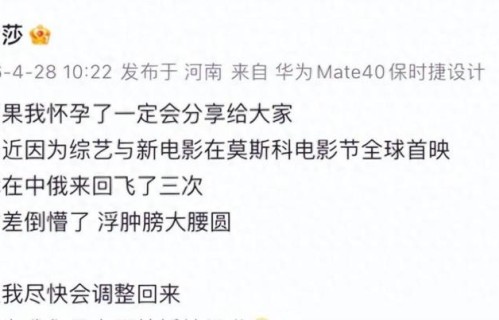 43岁金莎否认怀孕：因倒时差浮肿膀大腰圆，但我尽快会调整回来