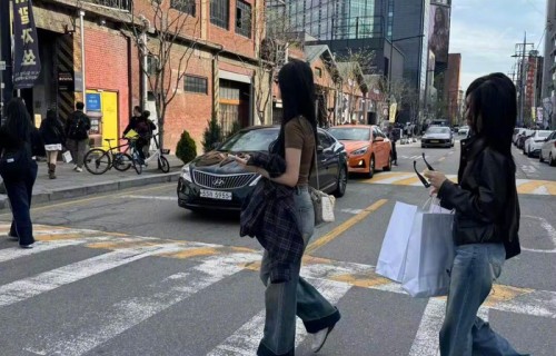 王楚然李奕臻同游韩国圣水洞